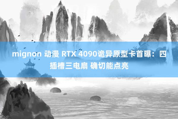 mignon 动漫 RTX 4090诡异原型卡首曝：四插槽三电扇 确切能点亮