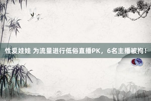 性爱娃娃 为流量进行低俗直播PK，6名主播被拘！