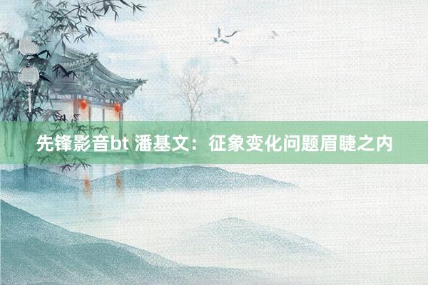 先锋影音bt 潘基文：征象变化问题眉睫之内