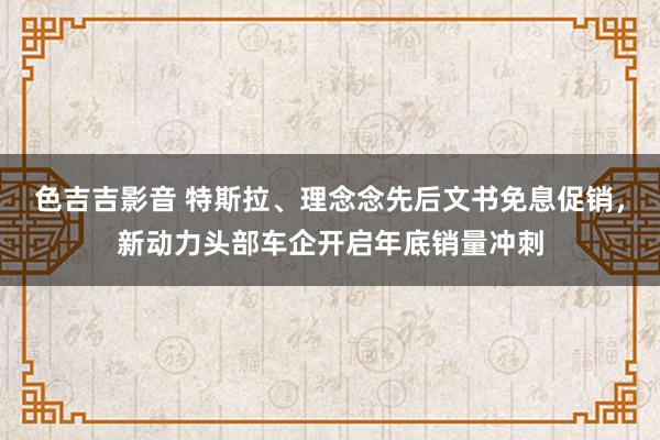 色吉吉影音 特斯拉、理念念先后文书免息促销，新动力头部车企开启年底销量冲刺